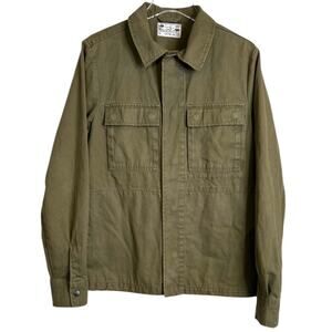 VANS Joel Tudor Utility Chore Jacket Cotton Canvas Khaki Button Shirt Jacket S